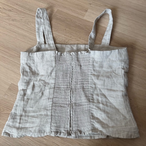 Quince 100% European Linen Fitted Tank Flax Sz M - Picture 3 of 3